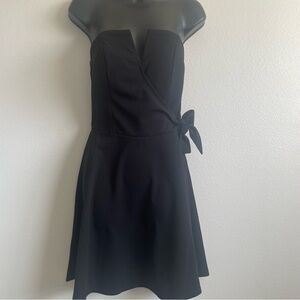 Francesca’s Black Strapless Dress Womens Medium NWT Fit & Flare Bow Party